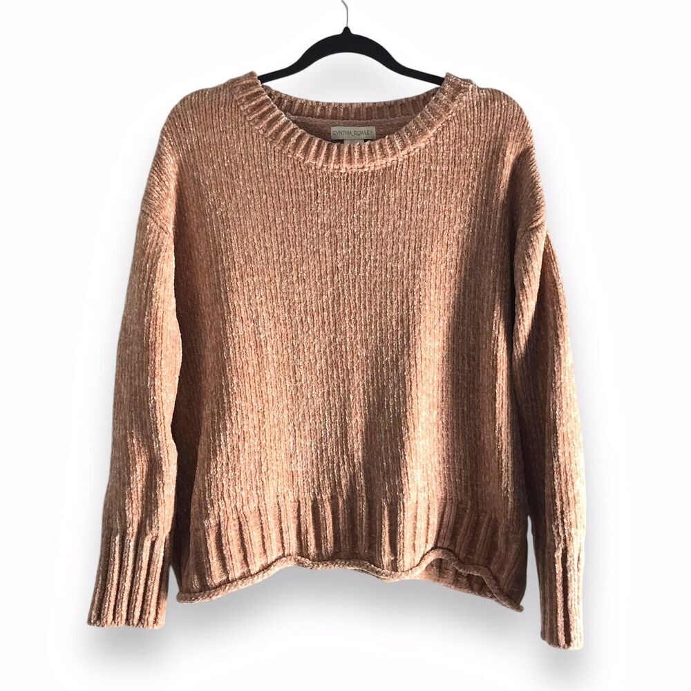 Cynthia Rowley Rose Gold Chenille Knit Sweater